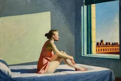 Edward Hopper Morning Sun Sabah Güneşi tablosu pencereden bakan kadın