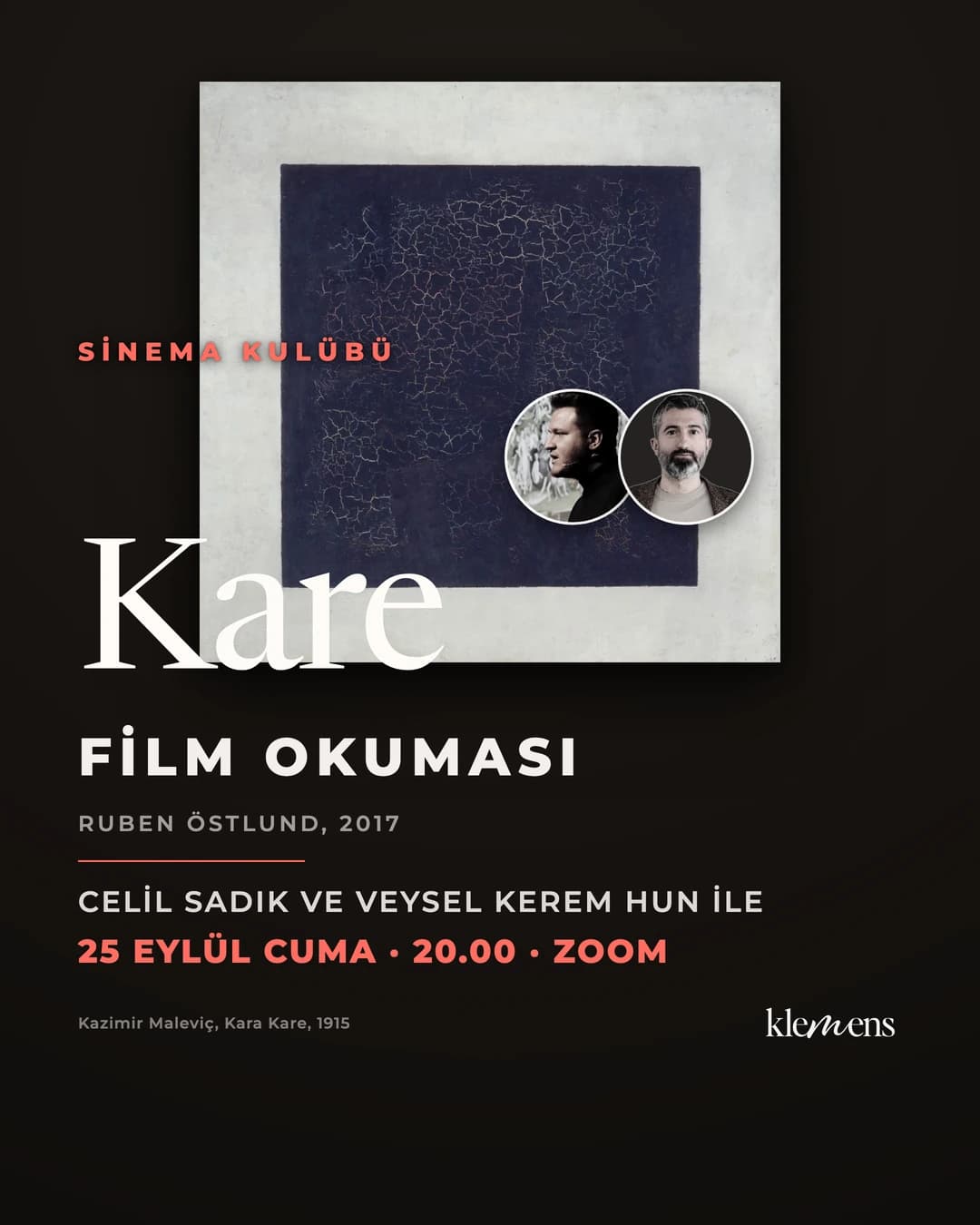 Sinema Kulübü: Kare (The Square) oturumu afişi