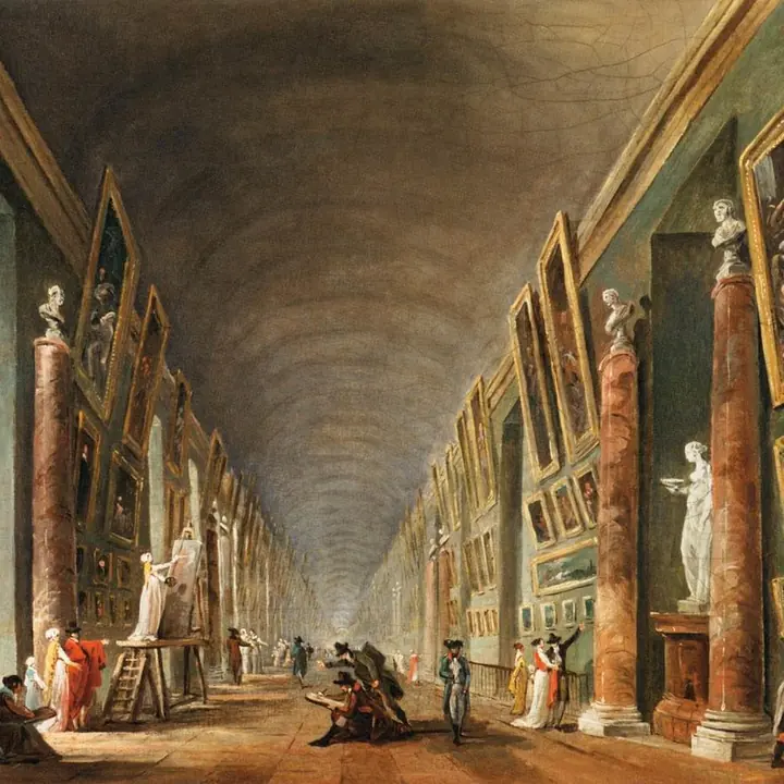 Hubert Robert, Louvre'un Büyük Galerisi, 1795 civarı