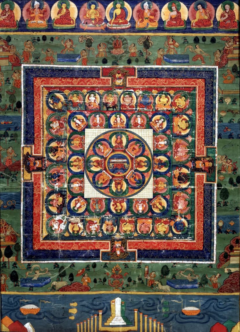 19. yüzyıl Tibet Şifa Budası mandalası