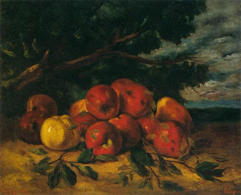 gustave courbet red apples at the foot of a tree wga5475 664
