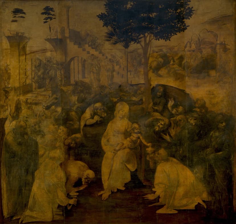 Leonardo da Vinci'nin yarım kalmış Müneccim Kralların Tapınması tablosu