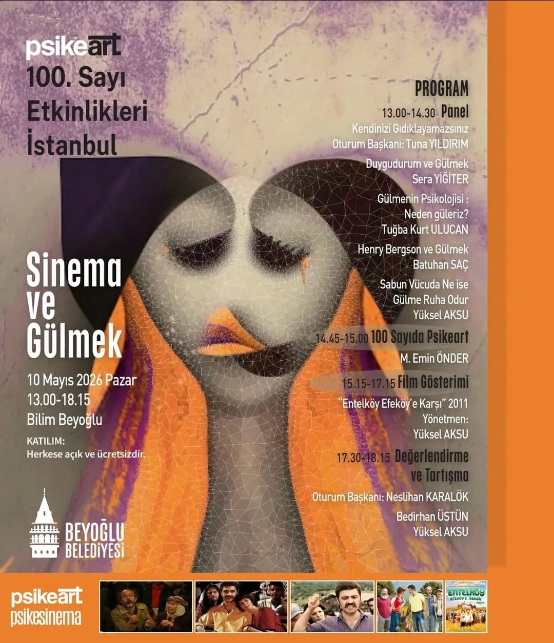 Psikeart 100. Sayı Etkinlikleri – Sinema ve Gülmek