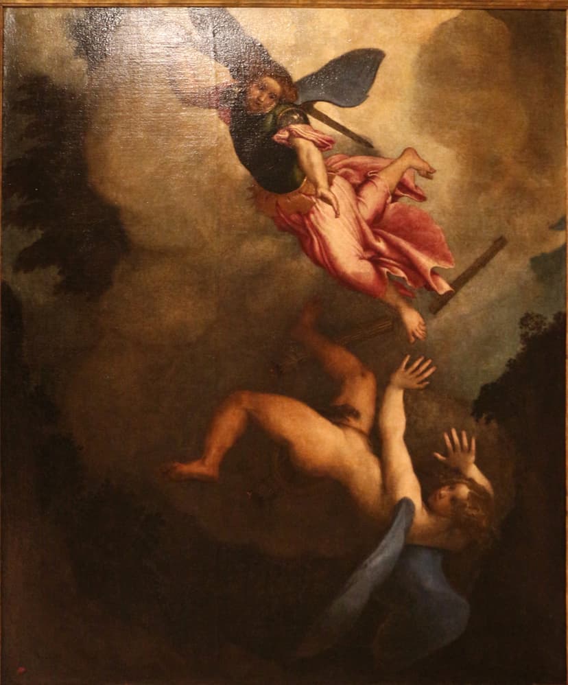 Lorenzo Lotto, Başmelek Michael Lucifer'i kovuyor