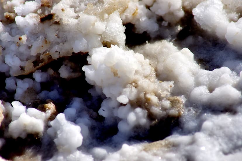 Ölü Deniz kıyısındaki tuz kristalleri