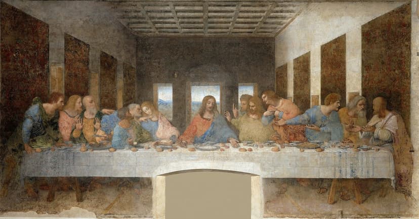 Leonardo da Vinci, Son Akşam Yemeği, 1495-1498, Santa Maria delle Grazie, Milano