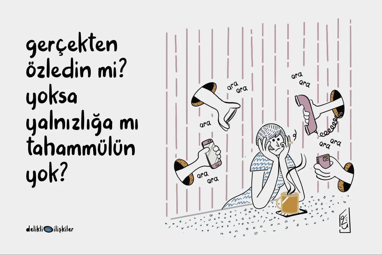 Yalnızlık sayısı illüstrasyonu, @delikli.iliskiler