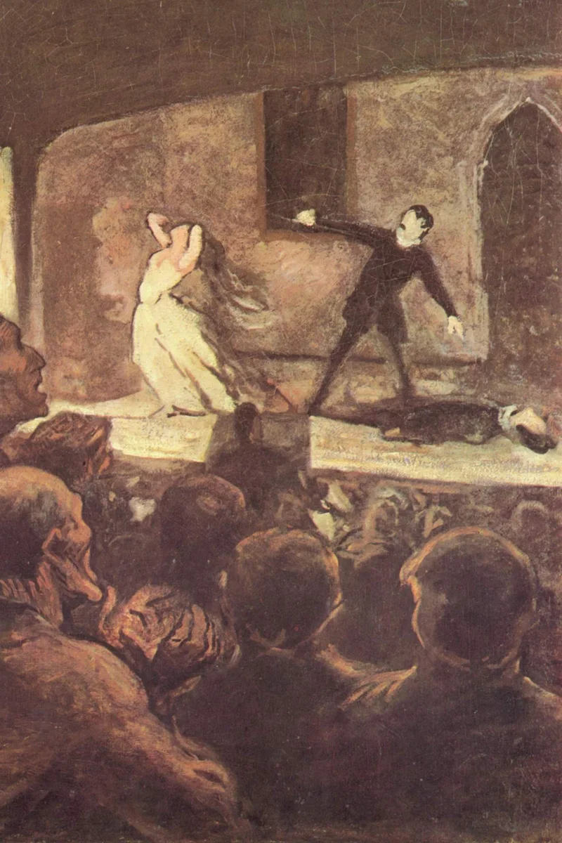 Honoré Daumier, Melodram: karanlık salonda sahneyi izleyen kalabalık